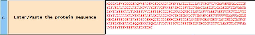 Protein sequence input