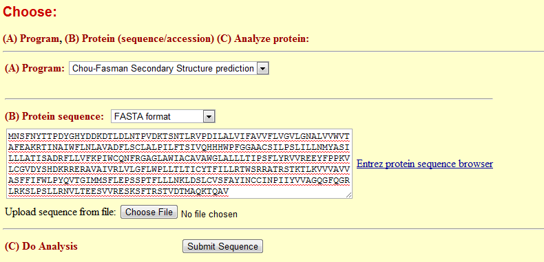 Choose Chou-Fasman program